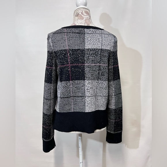 RAG & BONE Black and gray TEGAN plaid crew neck sweater size M. - Picture 7 of 14